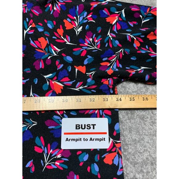 Woman Within Open Cardigan Women Size 4X Black Multicolor Long Sleeve Floral - Picture 11 of 12